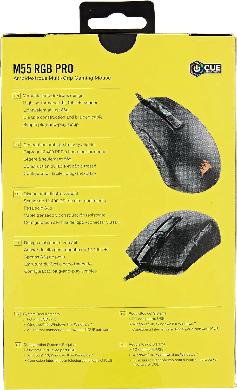 Corsair M55 RGB PRO Ambidextrous Multi-Grip Gaming Mouse CH-9308011-AP