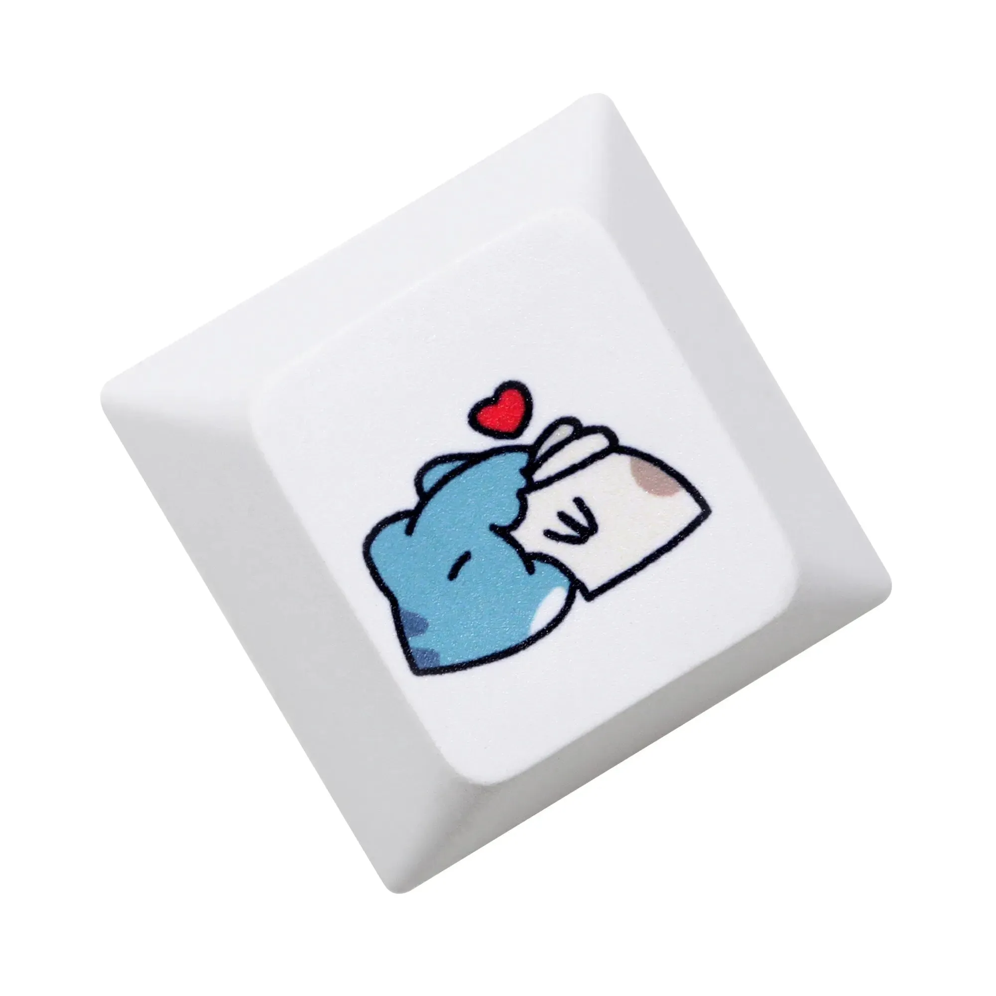 Cute Blue Cat Cherry profile Keycap Meme Keycap Dye Subbed keycaps for mx stem Gaming Mechanical Keyboards Funny Cherry Profile Kitty