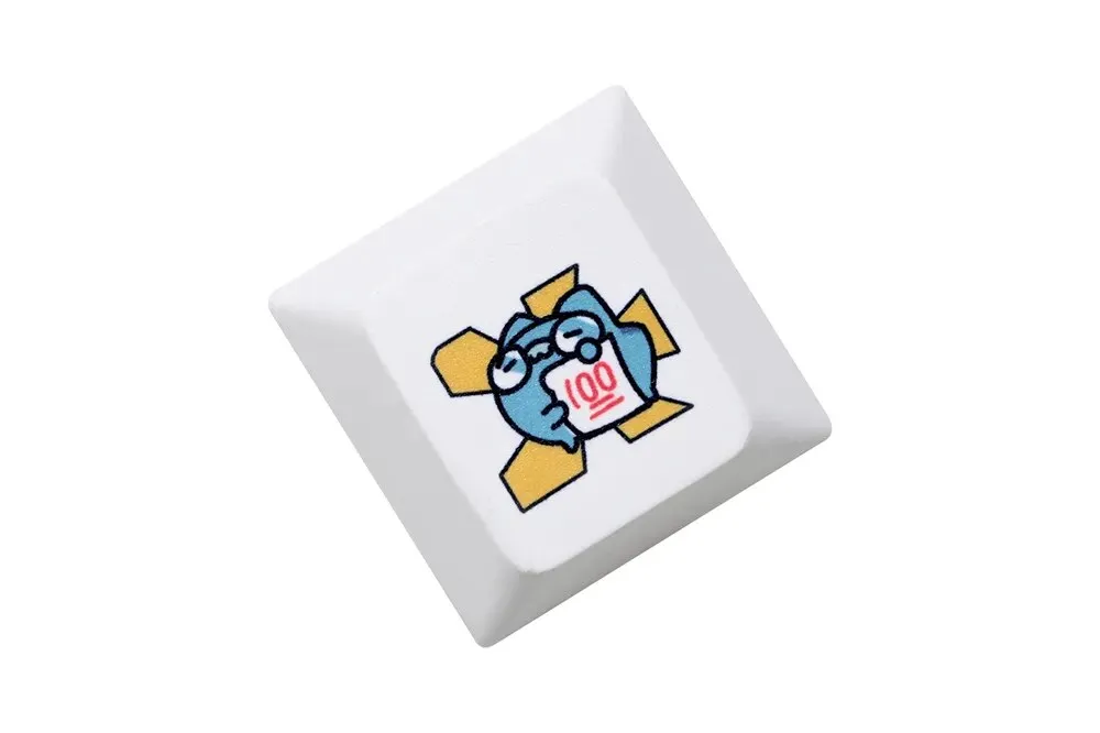 Cute Blue Cat Cherry profile Keycap Meme Keycap Dye Subbed keycaps for mx stem Gaming Mechanical Keyboards Funny Cherry Profile Kitty