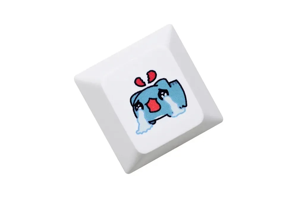 Cute Blue Cat Cherry profile Keycap Meme Keycap Dye Subbed keycaps for mx stem Gaming Mechanical Keyboards Funny Cherry Profile Kitty