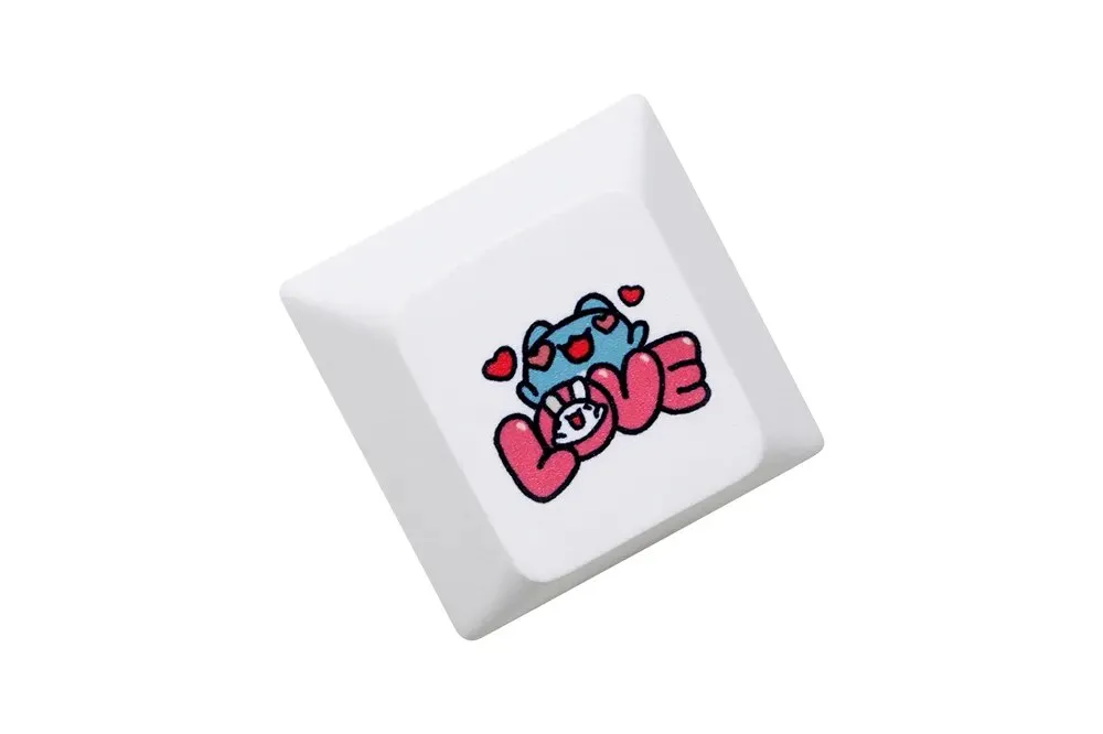 Cute Blue Cat Cherry profile Keycap Meme Keycap Dye Subbed keycaps for mx stem Gaming Mechanical Keyboards Funny Cherry Profile Kitty
