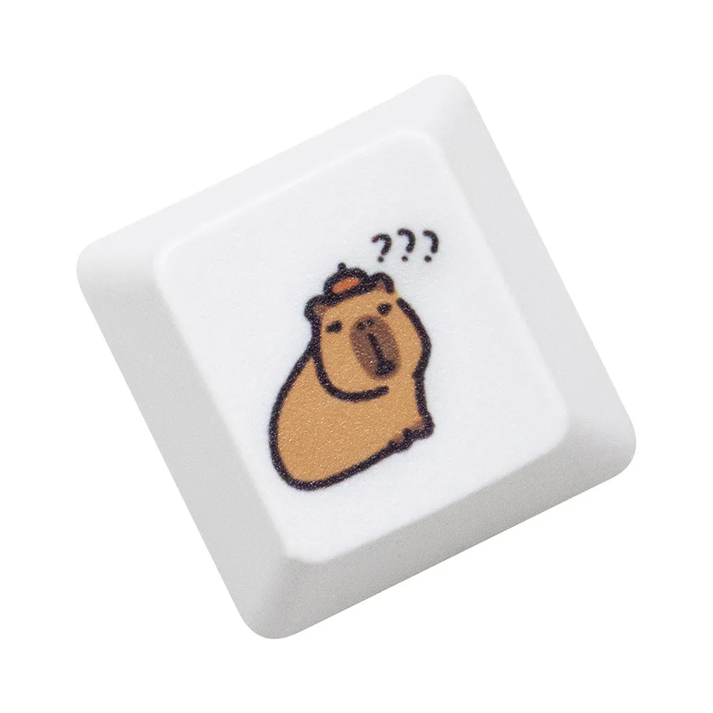 Cute Capybara Keycap Meme Keycap Dye Subbed keycaps for mx stem Gaming Mechanical Keyboards White Shui tun OEM Profile