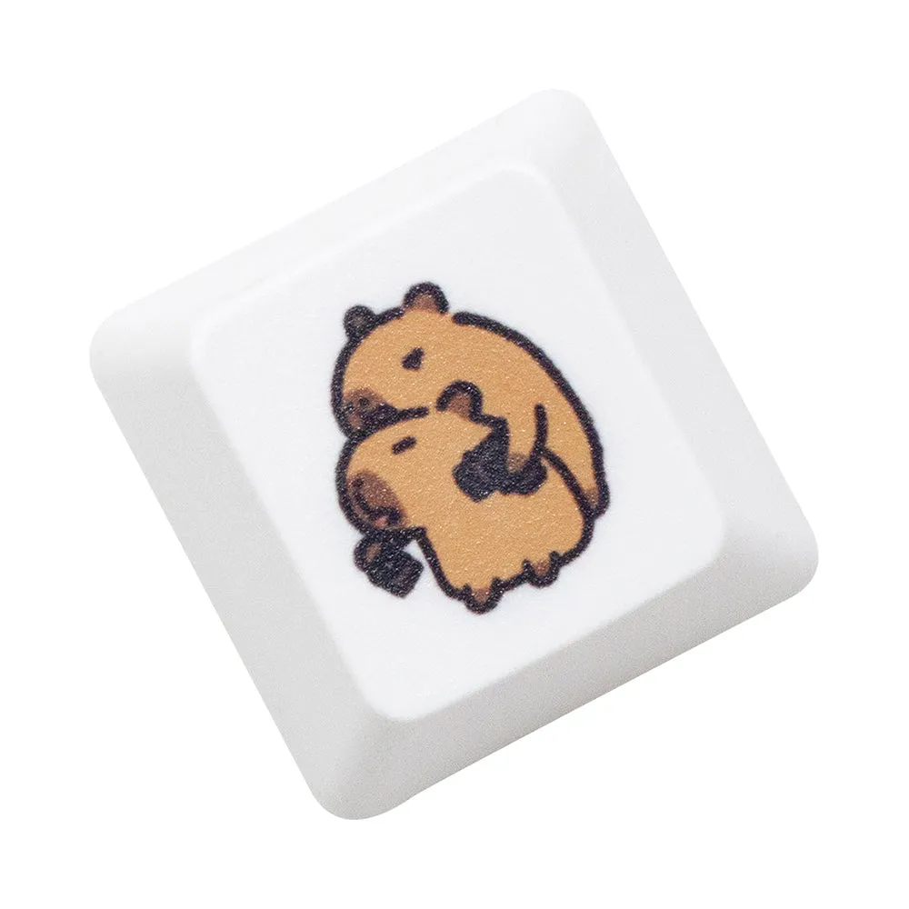 Cute Capybara Keycap Meme Keycap Dye Subbed keycaps for mx stem Gaming Mechanical Keyboards White Shui tun OEM Profile