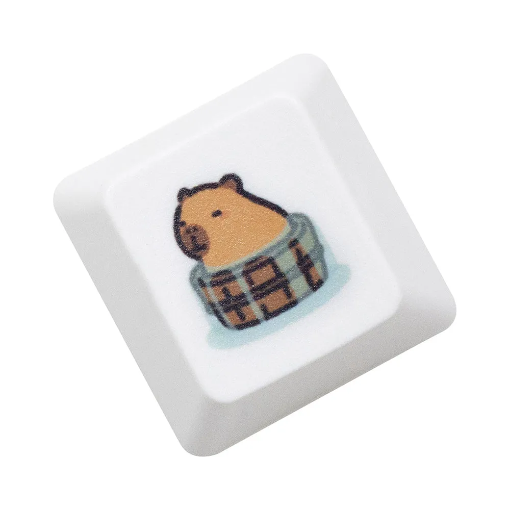 Cute Capybara Keycap Meme Keycap Dye Subbed keycaps for mx stem Gaming Mechanical Keyboards White Shui tun OEM Profile