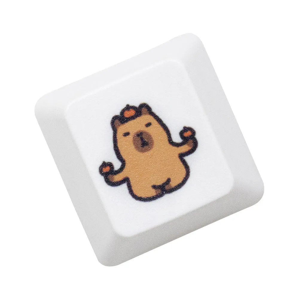 Cute Capybara Keycap Meme Keycap Dye Subbed keycaps for mx stem Gaming Mechanical Keyboards White Shui tun OEM Profile