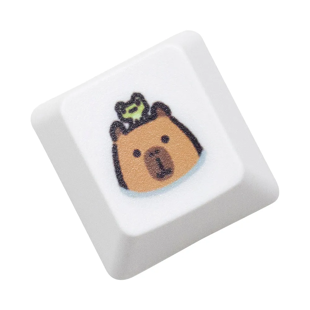 Cute Capybara Keycap Meme Keycap Dye Subbed keycaps for mx stem Gaming Mechanical Keyboards White Shui tun OEM Profile
