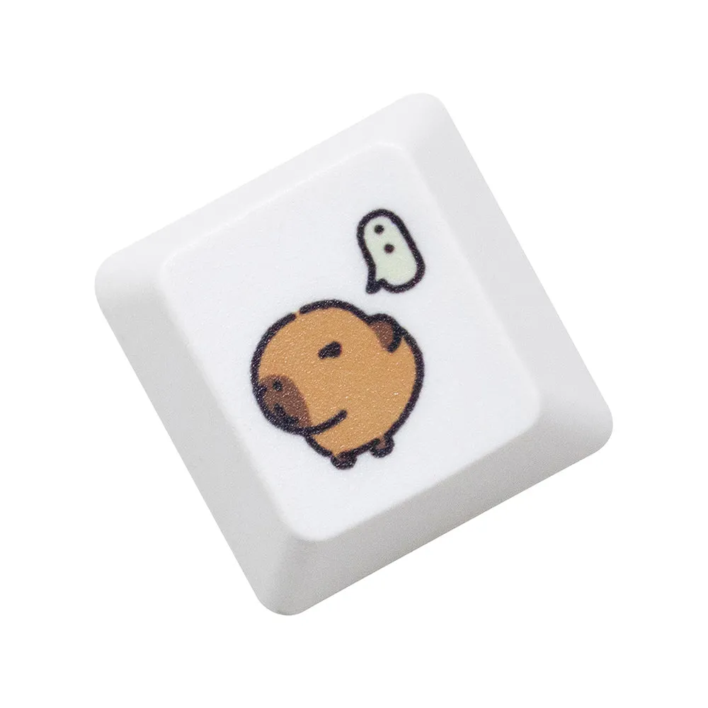 Cute Capybara Keycap Meme Keycap Dye Subbed keycaps for mx stem Gaming Mechanical Keyboards White Shui tun OEM Profile