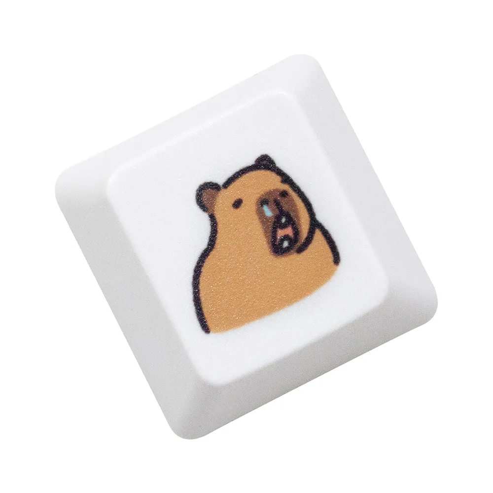 Cute Capybara Keycap Meme Keycap Dye Subbed keycaps for mx stem Gaming Mechanical Keyboards White Shui tun OEM Profile