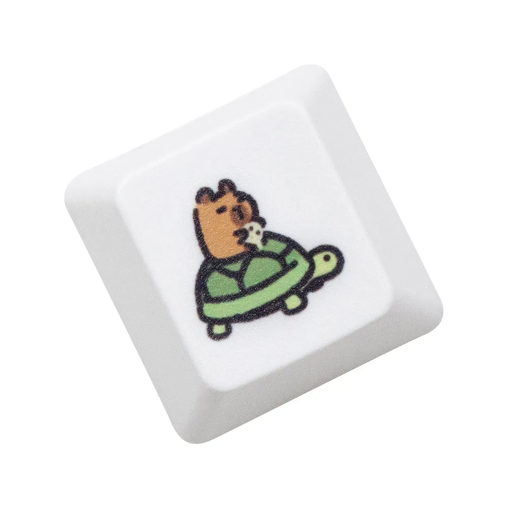 Cute Capybara Keycap Meme Keycap Dye Subbed keycaps for mx stem Gaming Mechanical Keyboards White Shui tun OEM Profile