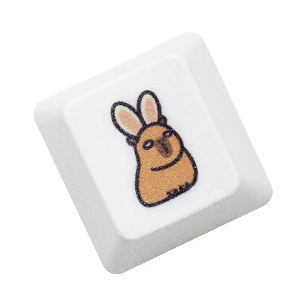 Cute Capybara Keycap Meme Keycap Dye Subbed keycaps for mx stem Gaming Mechanical Keyboards White Shui tun OEM Profile