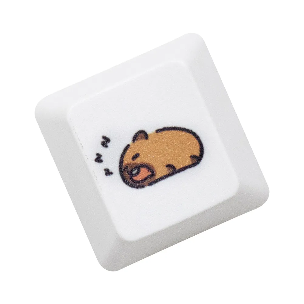 Cute Capybara Keycap Meme Keycap Dye Subbed keycaps for mx stem Gaming Mechanical Keyboards White Shui tun OEM Profile
