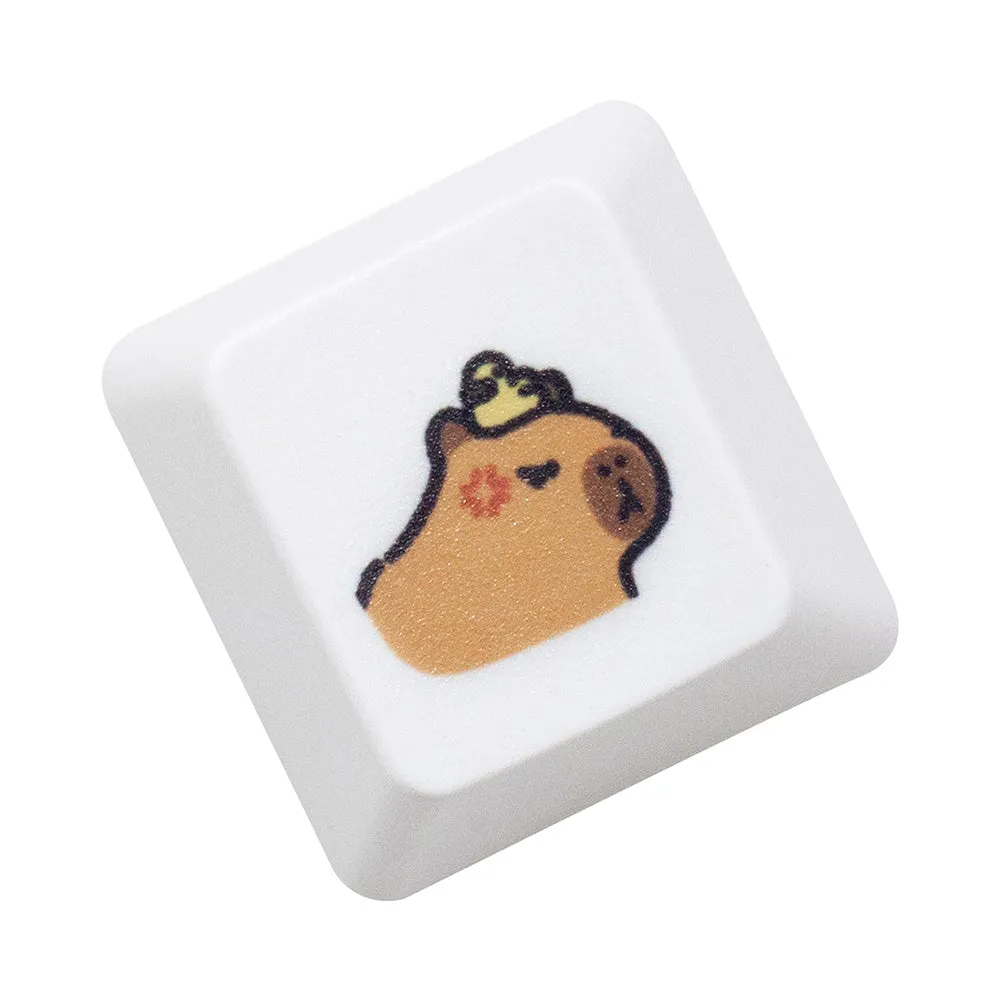 Cute Capybara Keycap Meme Keycap Dye Subbed keycaps for mx stem Gaming Mechanical Keyboards White Shui tun OEM Profile