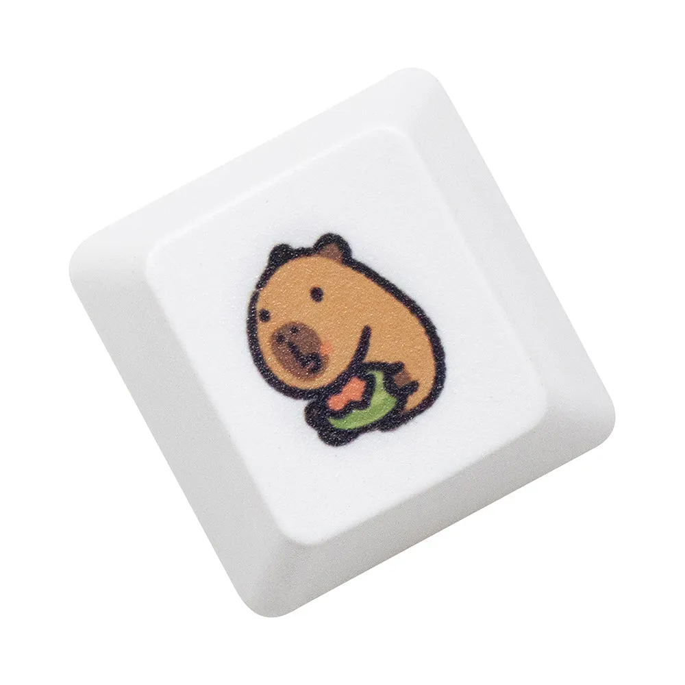 Cute Capybara Keycap Meme Keycap Dye Subbed keycaps for mx stem Gaming Mechanical Keyboards White Shui tun OEM Profile