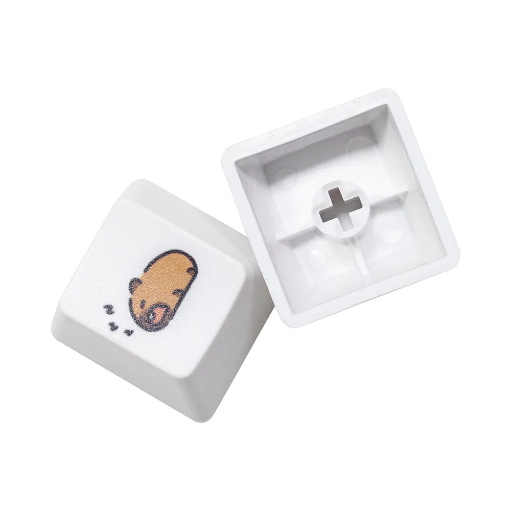 Cute Capybara Keycap Meme Keycap Dye Subbed keycaps for mx stem Gaming Mechanical Keyboards White Shui tun OEM Profile