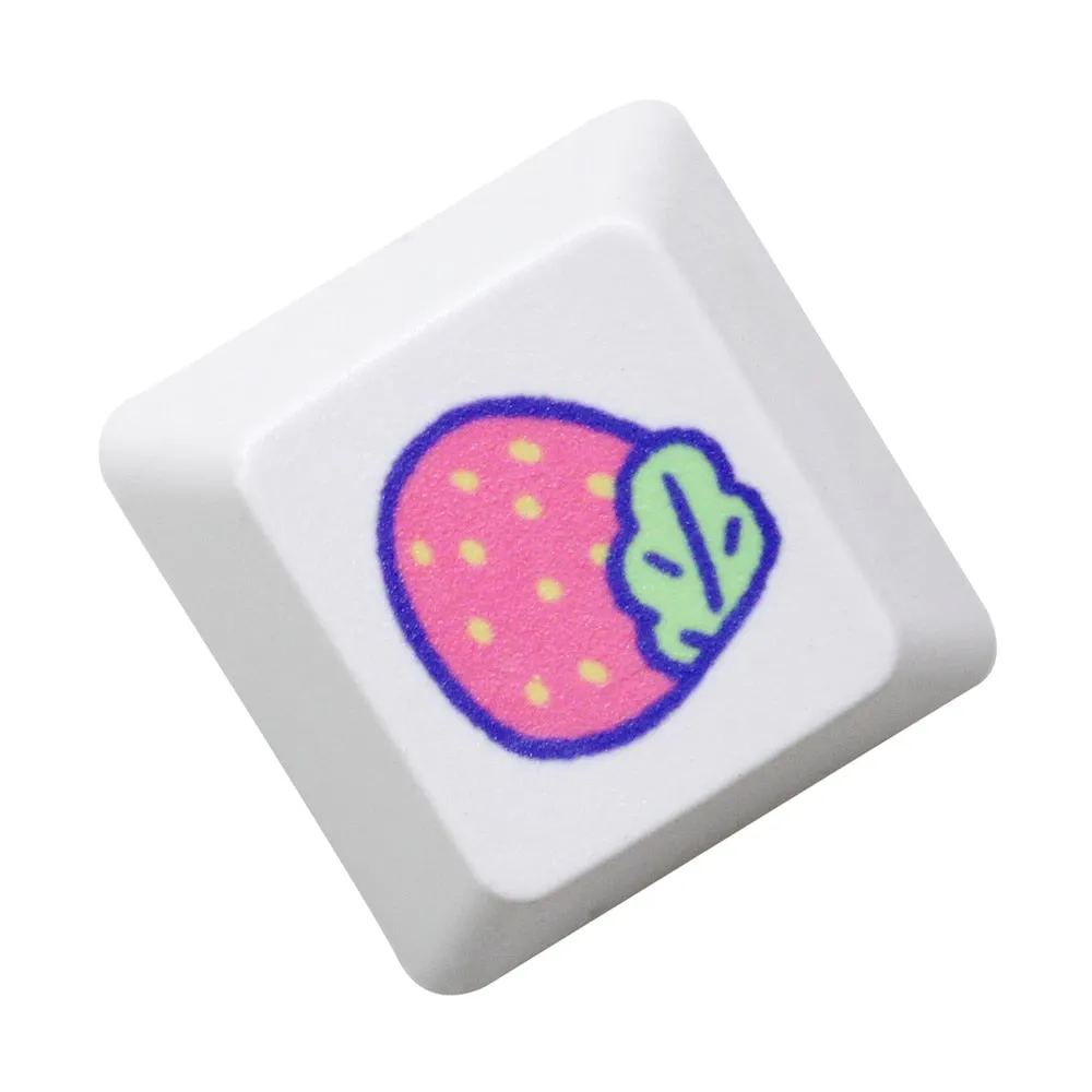 Cute Little Bunny Keycap Rabbit Meme Keycap Dye Subbed keycaps for mx stem Gaming Mechanical Keyboards White Strawberry