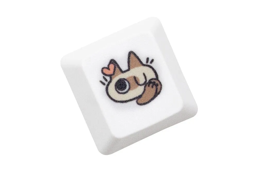 Cute Little Siamese cat Keycap  OEM Profile R1 R2 R3 Kitty Meme Keycap Dye Subbed keycaps for mx stem Gaming Mechanical Keyboards