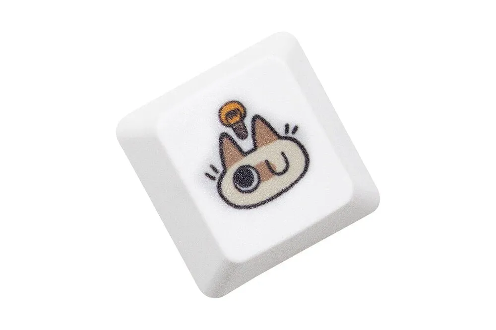 Cute Little Siamese cat Keycap  OEM Profile R1 R2 R3 Kitty Meme Keycap Dye Subbed keycaps for mx stem Gaming Mechanical Keyboards