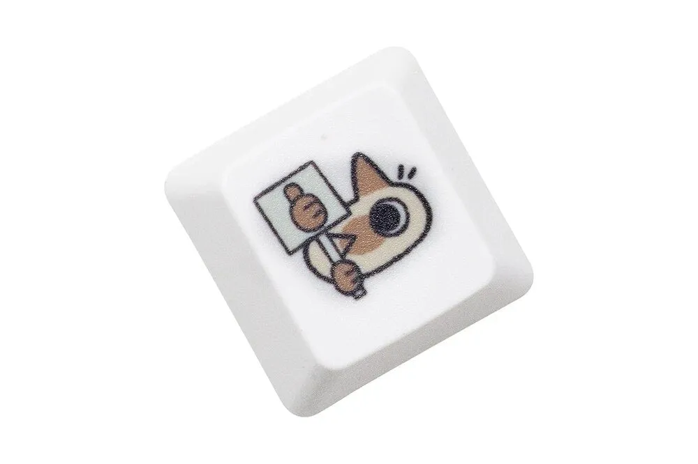 Cute Little Siamese cat Keycap  OEM Profile R1 R2 R3 Kitty Meme Keycap Dye Subbed keycaps for mx stem Gaming Mechanical Keyboards