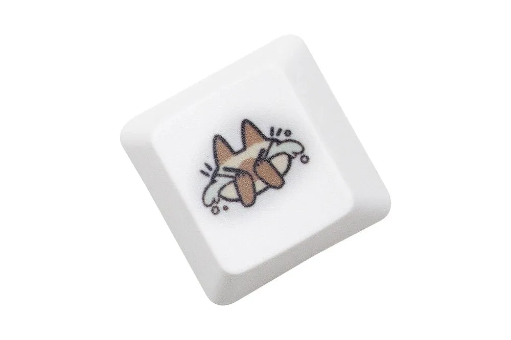 Cute Little Siamese cat Keycap  OEM Profile R1 R2 R3 Kitty Meme Keycap Dye Subbed keycaps for mx stem Gaming Mechanical Keyboards