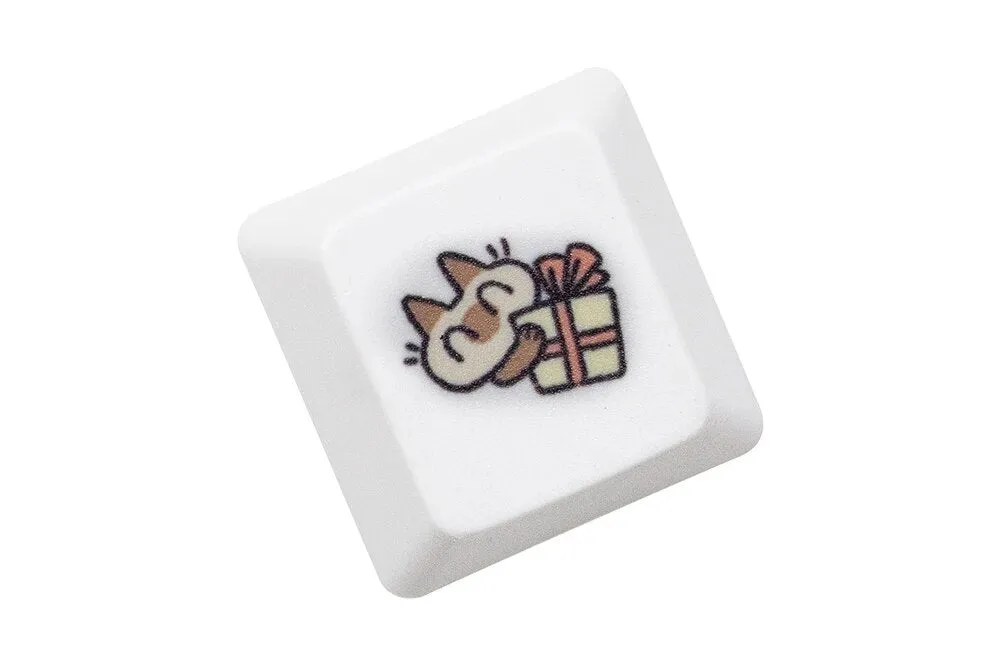 Cute Little Siamese cat Keycap  OEM Profile R1 R2 R3 Kitty Meme Keycap Dye Subbed keycaps for mx stem Gaming Mechanical Keyboards