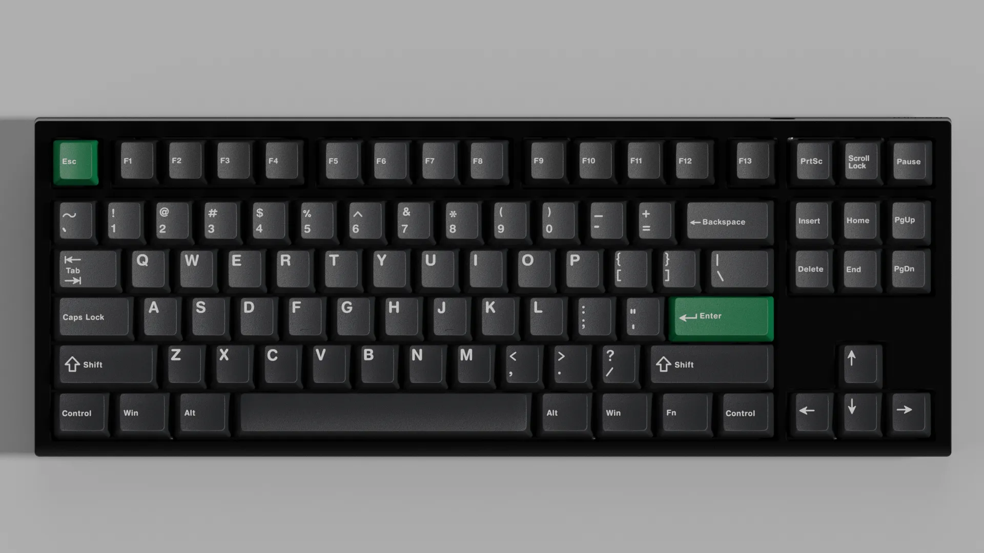 DCS White on Black Keycaps