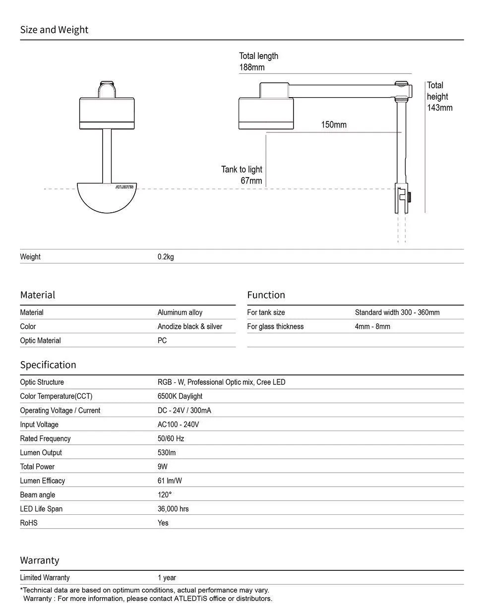 E6  Aluminum Pendant LED Light - ATLEDTiS