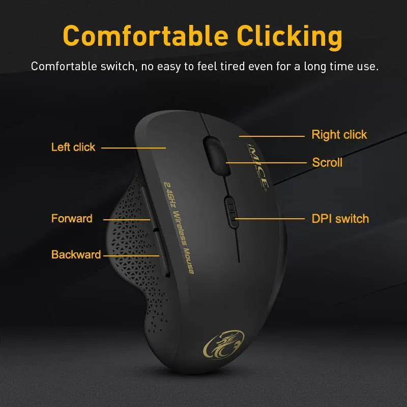 Ergonomic Mouse Wireless Mouse Computer Mouse For PC Laptop 2.4Ghz USB Mini Mause 1600 DPI 6 buttons Optical Mice