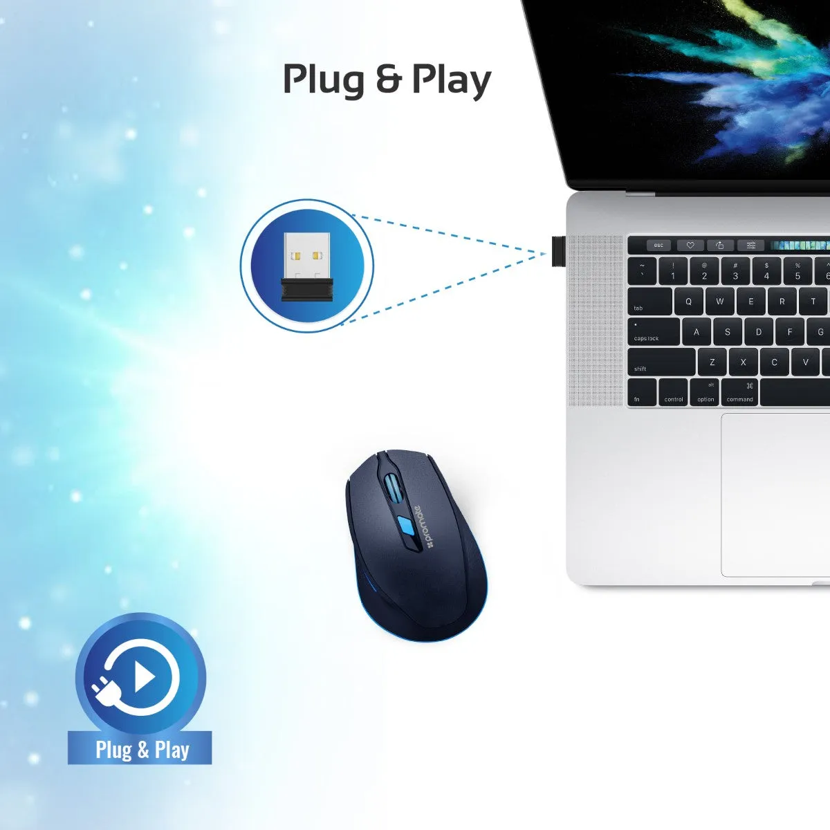 Ergonomically Designed 2.4GHz Wireless Mouse