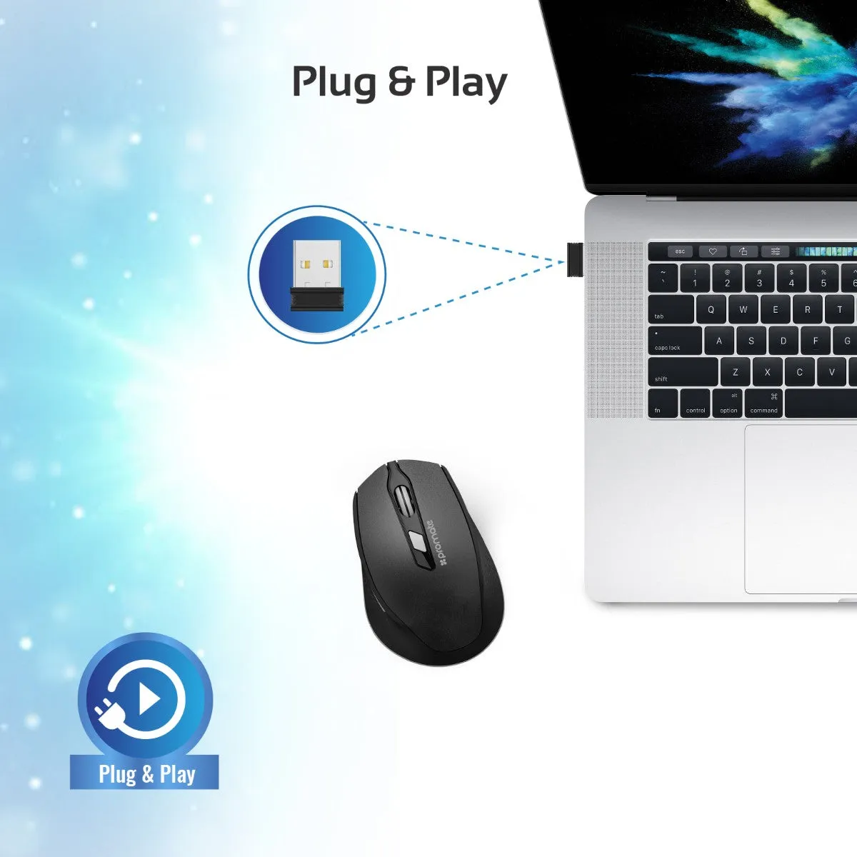 Ergonomically Designed 2.4GHz Wireless Mouse