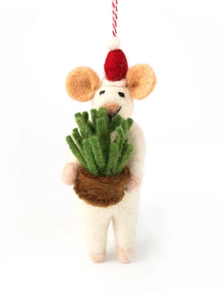 Felted Mice Christmas Decoration