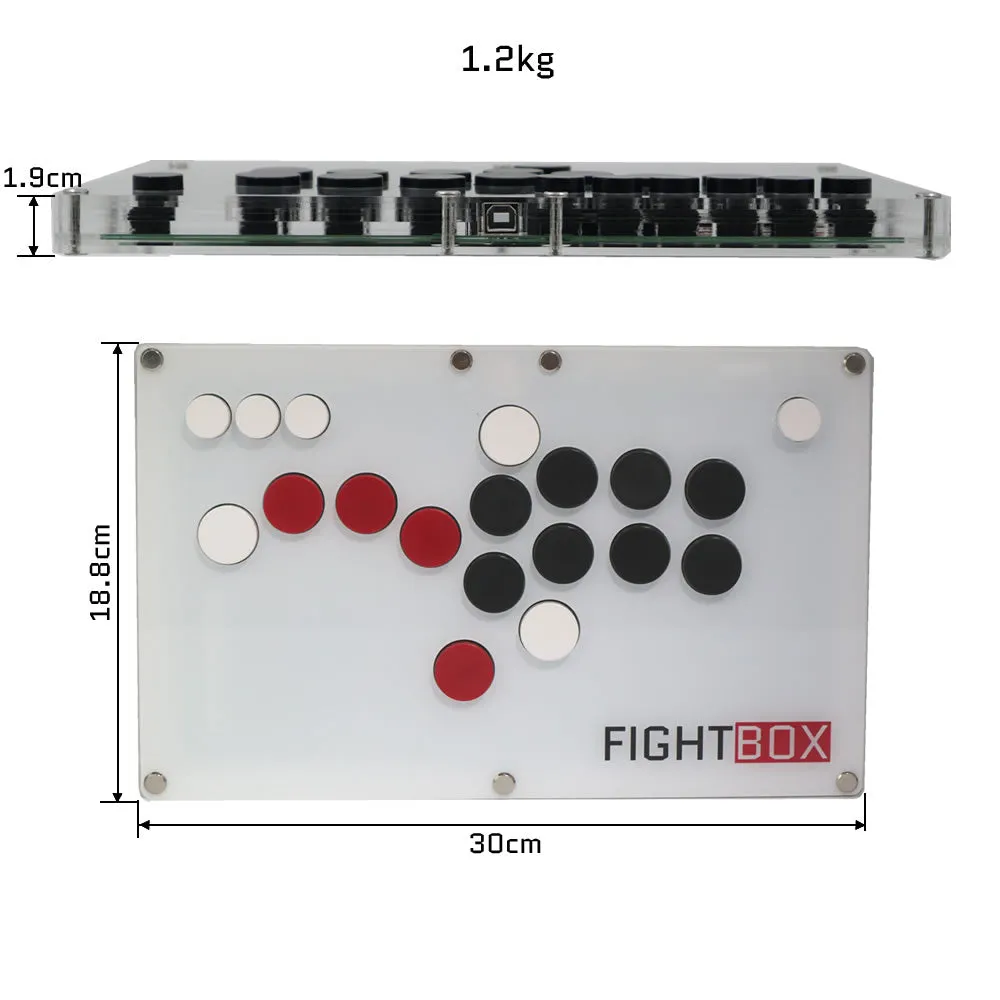 FightBox B10 All Button Leverless Arcade Game Controller for PC/SWITCH/PS3/PS4/PS5
