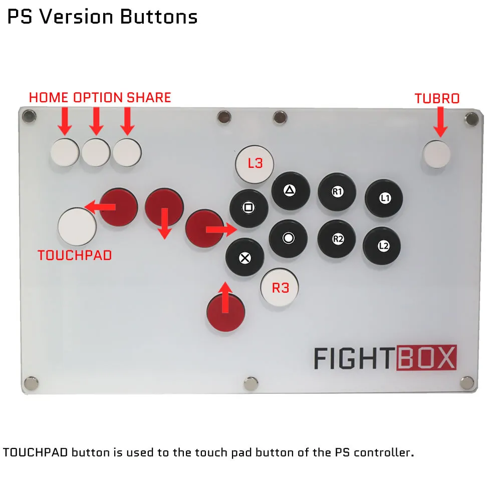 FightBox B10 All Button Leverless Arcade Game Controller for PC/SWITCH/PS3/PS4/PS5