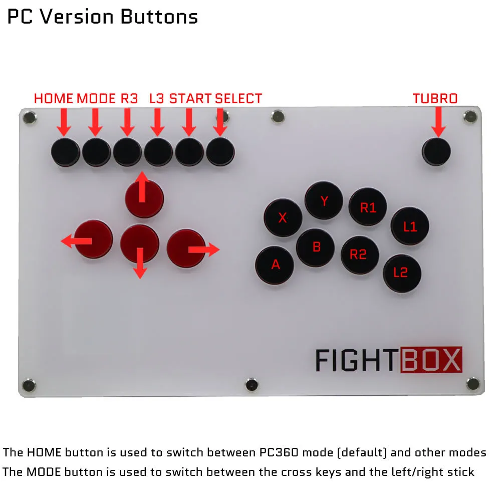 FightBox B2 All Button Leverless Arcade Game Controller for PC/PS/SWITCH