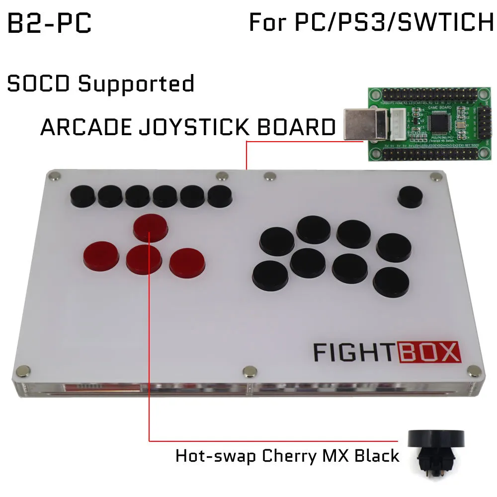 FightBox B2 All Button Leverless Arcade Game Controller for PC/PS/SWITCH
