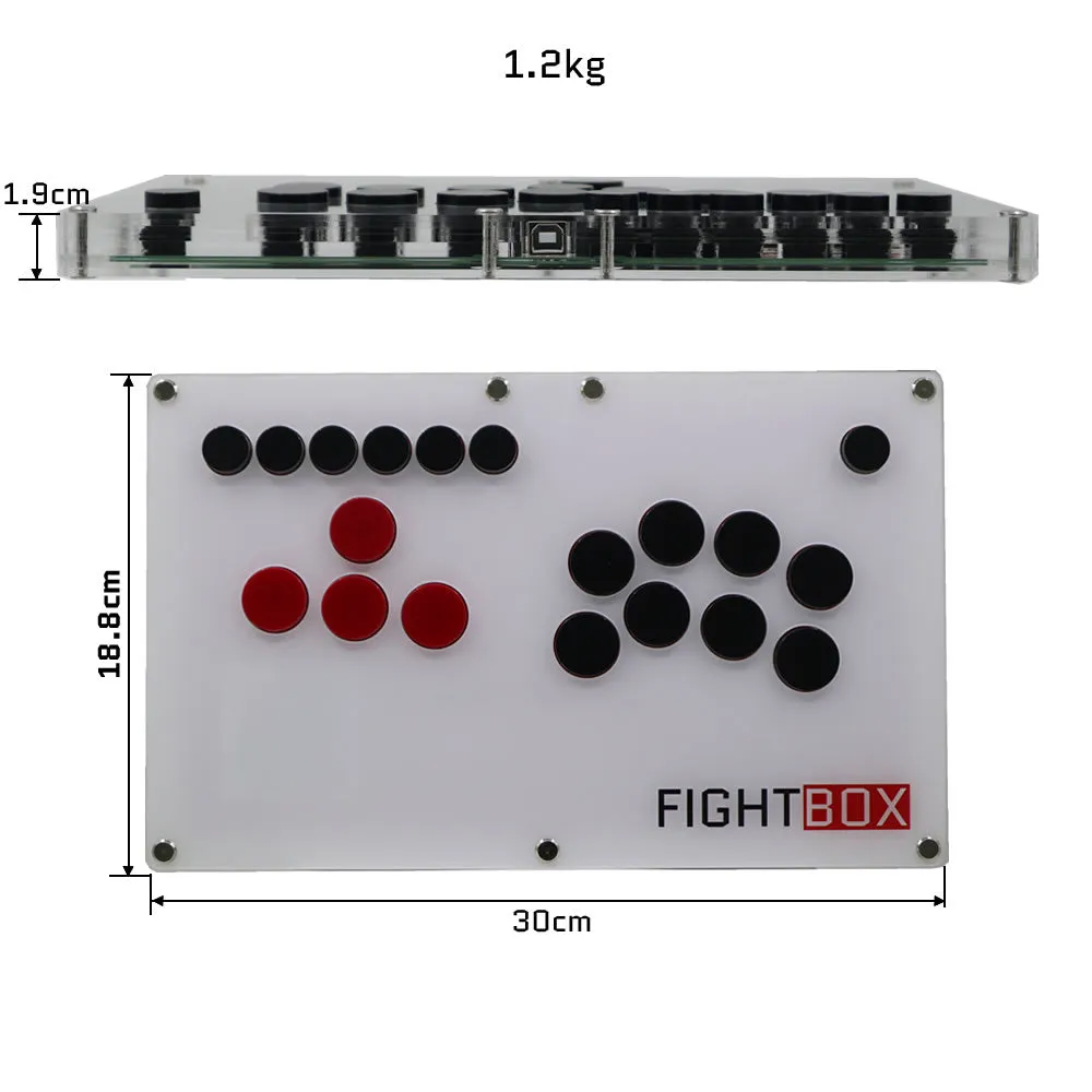 FightBox B2 All Button Leverless Arcade Game Controller for PC/PS/SWITCH