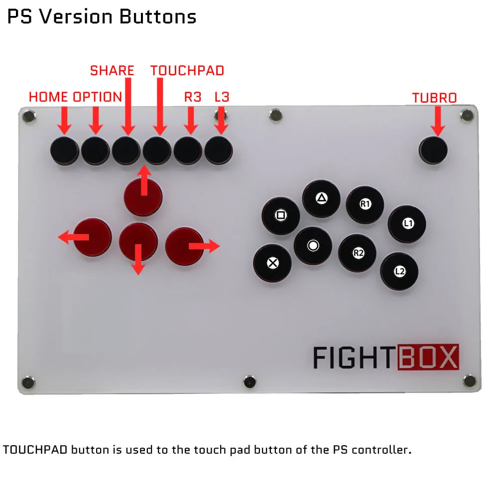 FightBox B2 All Button Leverless Arcade Game Controller for PC/PS/SWITCH