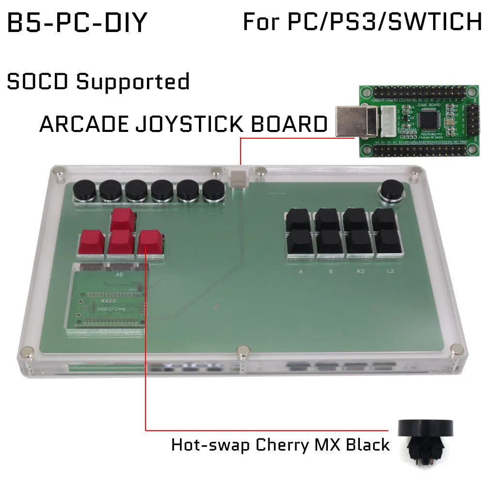 FightBox B5 All keyboard Leverless Game Controller For PC/SWITCH/PS3/PS4/PS5