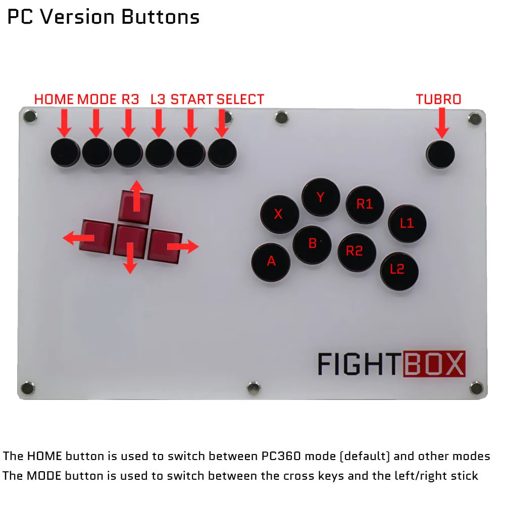 FightBox B6 Keyboard Button Leverless Arcade Game Controller for PC/PS/XBOX/SWITCH