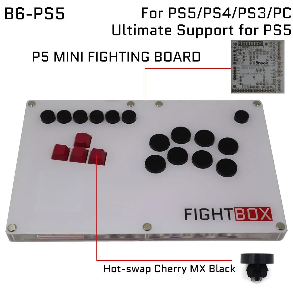 FightBox B6 Keyboard Button Leverless Arcade Game Controller for PC/PS/XBOX/SWITCH