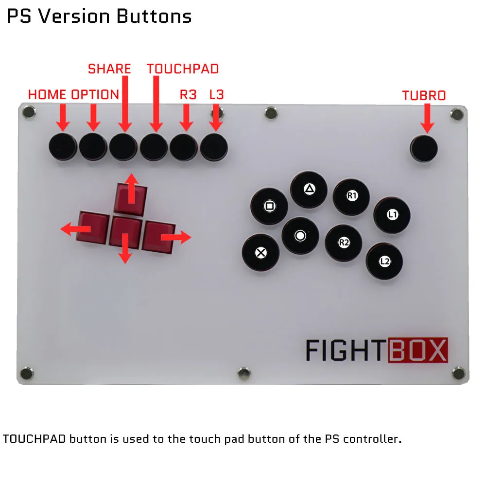 FightBox B6 Keyboard Button Leverless Arcade Game Controller for PC/PS/XBOX/SWITCH