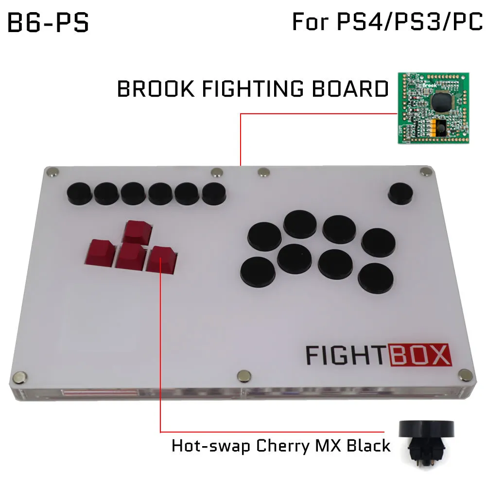 FightBox B6 Keyboard Button Leverless Arcade Game Controller for PC/PS/XBOX/SWITCH