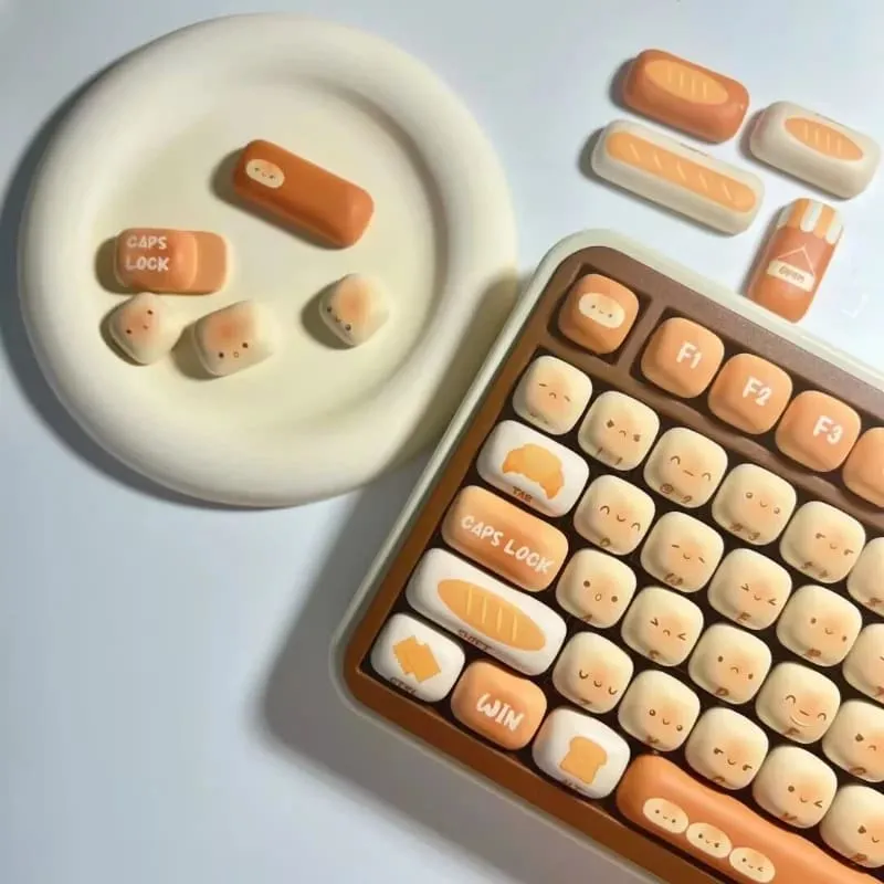 Fluffy Bread Bun Keycaps Set