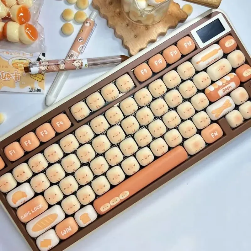 Fluffy Bread Bun Keycaps Set