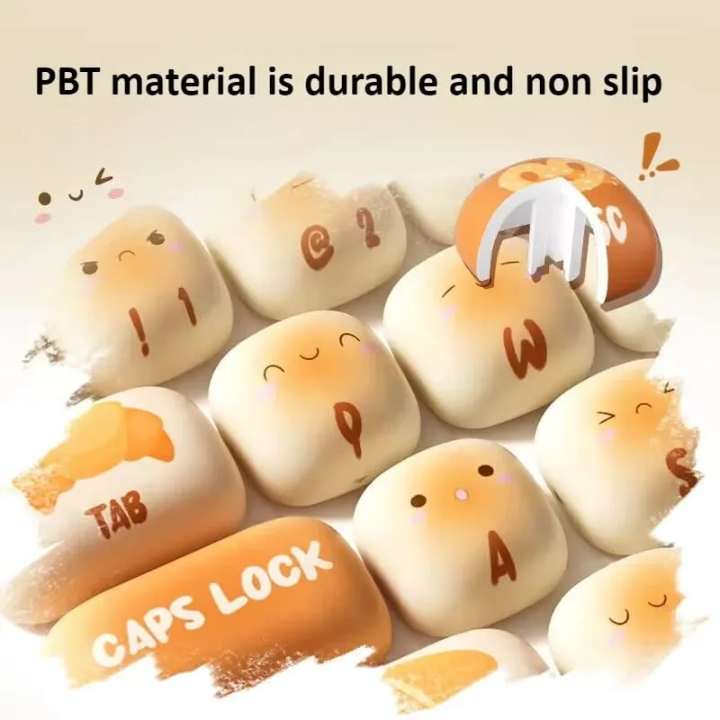 Fluffy Bread Bun Keycaps Set