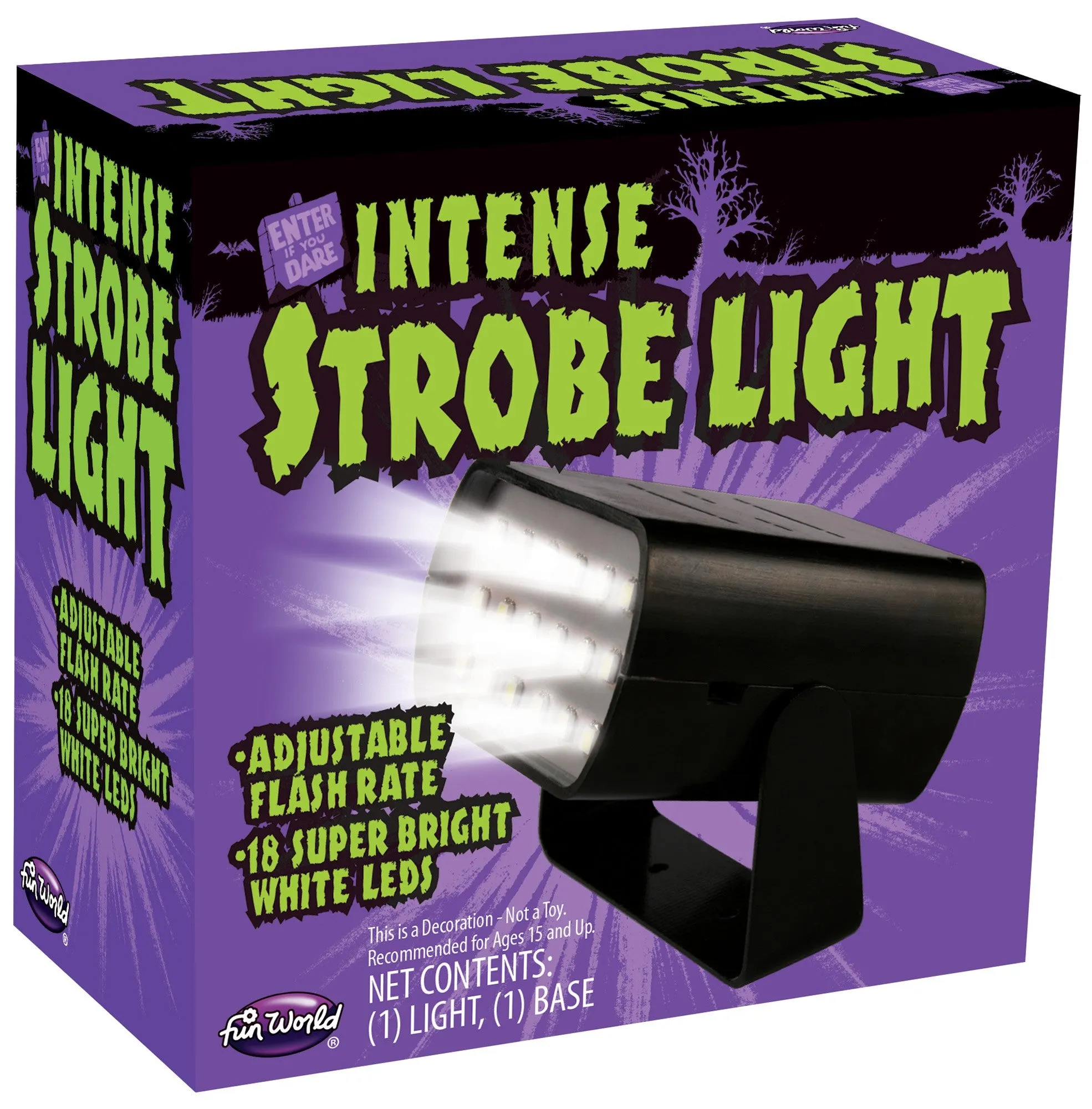 Fun World 97002PDQ Adjustable 18-LED Intense Strobe Light Halloween Decor