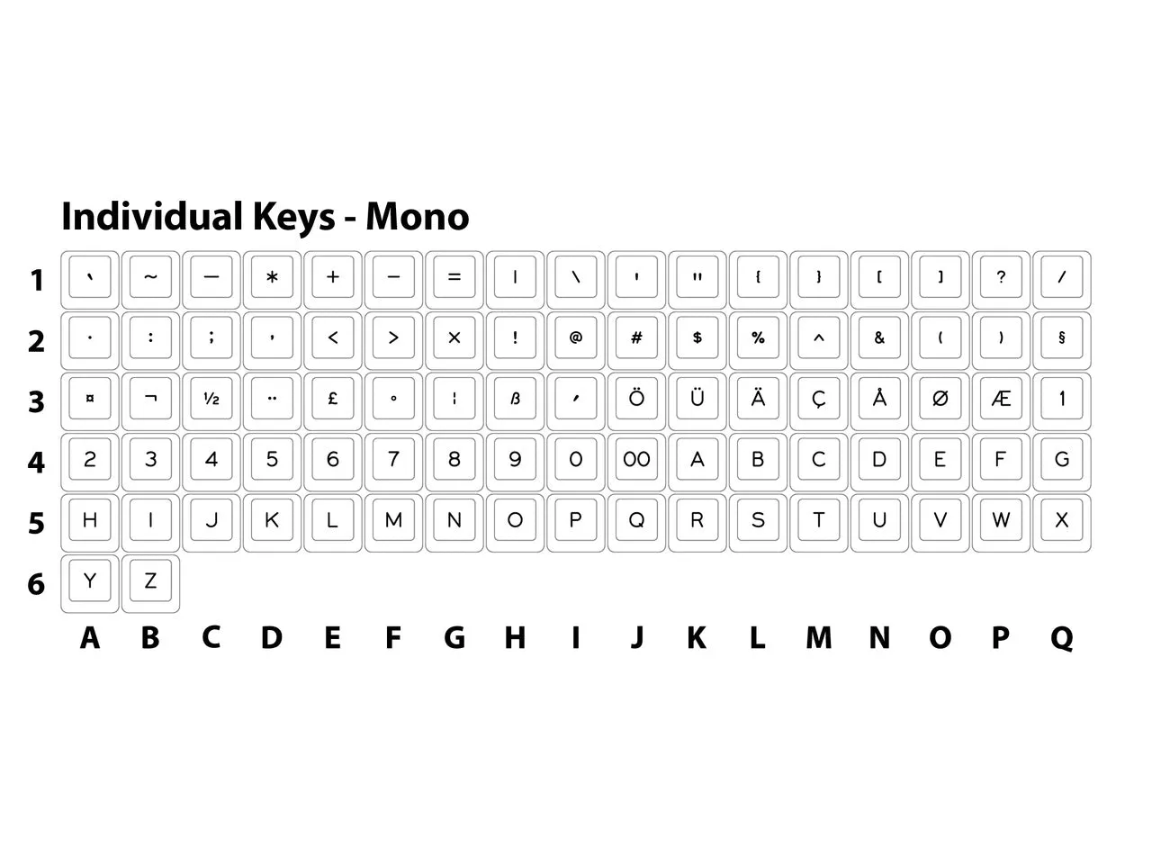 G20 Flex Individual Keycaps | Mono Legends