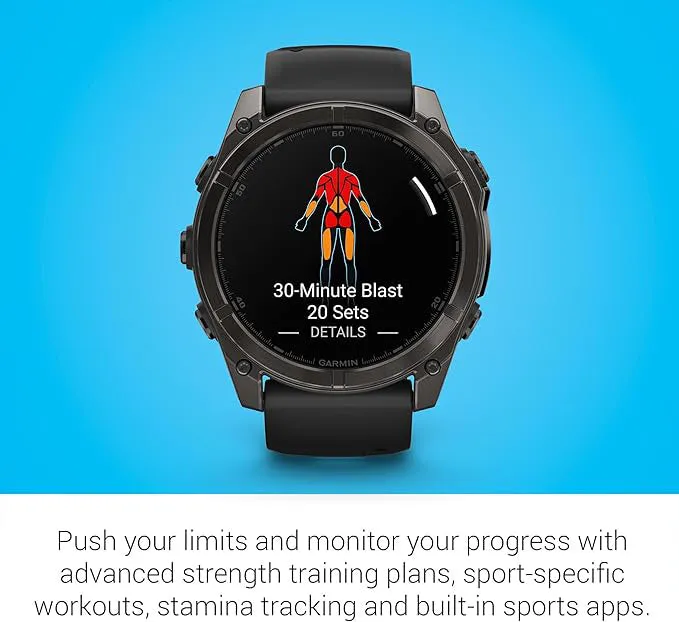 Garmin fēnix 8 Unisex Slate Gray with Black Band Amoled Long-Lasting Battery Life Dive-Rated Built-in LED Flashlight 51 Millimeters Premium Multisport GPS Smartwatch - 010-02905-00