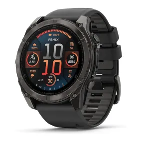Garmin fēnix 8 Unisex Slate Gray with Black Band Amoled Long-Lasting Battery Life Dive-Rated Built-in LED Flashlight 51 Millimeters Premium Multisport GPS Smartwatch - 010-02905-00