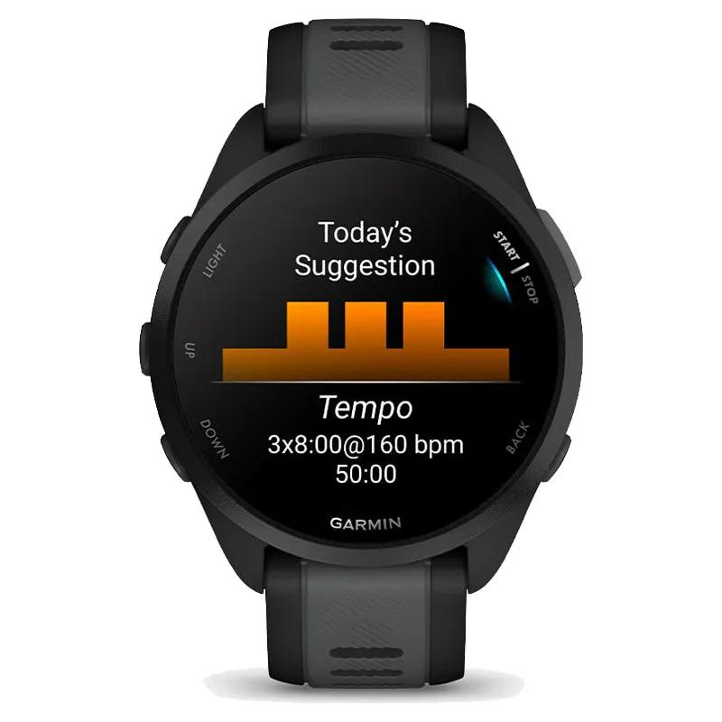 Garmin Forerunner 165 Music Smart Watch - Black & Slate Grey | 49-GAR-010-02863-30