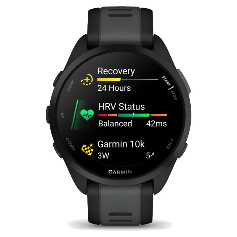 Garmin Forerunner 165 Music Smart Watch - Black & Slate Grey | 49-GAR-010-02863-30